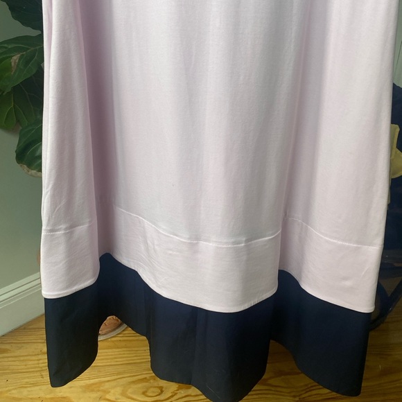COS Contrast Hem Tent T-shirt Dress Pink Navy A-line Pockets Size Medium - Picture 7 of 11